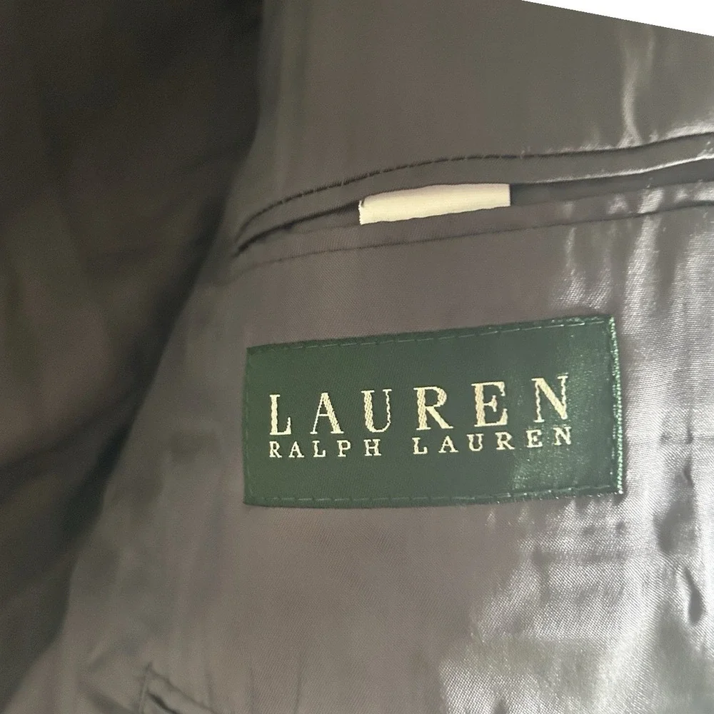 Lauren Ralph Lauren Men 42L Grey Pinstripe 100% Wool 2 Button Blazer Suit Jacket